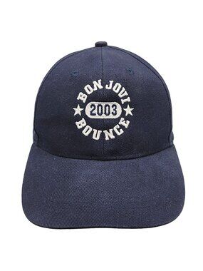 Bon Jovi 2003 Bounce Concert Tour Baseball Trucker Hat Cap Navy Blue Strapback